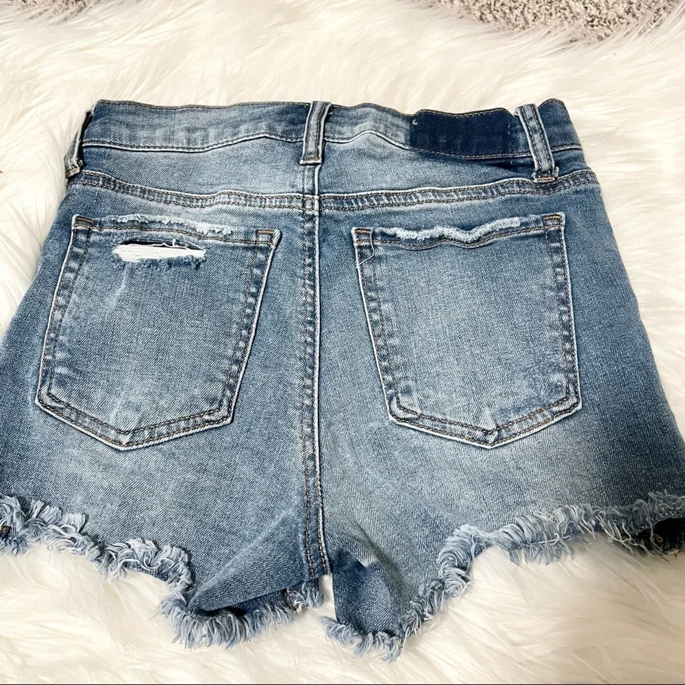Aeropostale Cut Off Distressed Destroyed Denim Short Shorts Cutoffs Festival